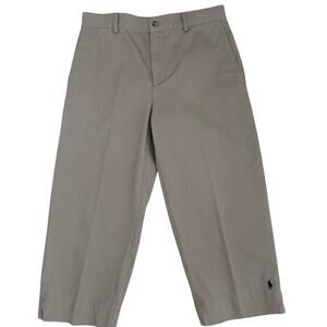Ralph Lauren Sport Khaki Capri Pants Womens 8 Tan Cotton Cropped Chino Preppy